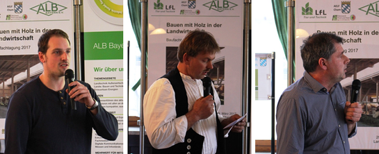 Die Praktiker (von links): Josef Loibl (Landwirt Lam), Max Aschenbrenner (Zimmerer Lohberg), Josef Penzkofer (Zimmerer Eschlkam) / © M. Müller - ALB Bayern e.V. Die Praktiker (von links): Josef Loibl (Landwirt Lam), Max Aschenbrenner (Zimmerer Lohberg), Josef Penzkofer (Zimmerer Eschlkam)
