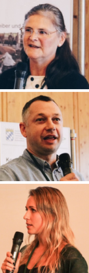 Die Referenten (v. o.): Sibylle Möcklinghoff-Wicke vom Innovations-team Milch Hessen, Siegfried Holzeder - Bauberater an der Landwirtschaftskammer Oberösterreich und Maria Lorenz vom AELF Schweinfurt / © ALB Bayern e.V. Die Referenten (v. o.): Sibylle Möcklinghoff-Wicke vom Innovations-team Milch Hessen, Siegfried Holzeder - Bauberater an der Landwirtschaftskammer Oberösterreich und Maria Lorenz vom AELF Schweinfurt